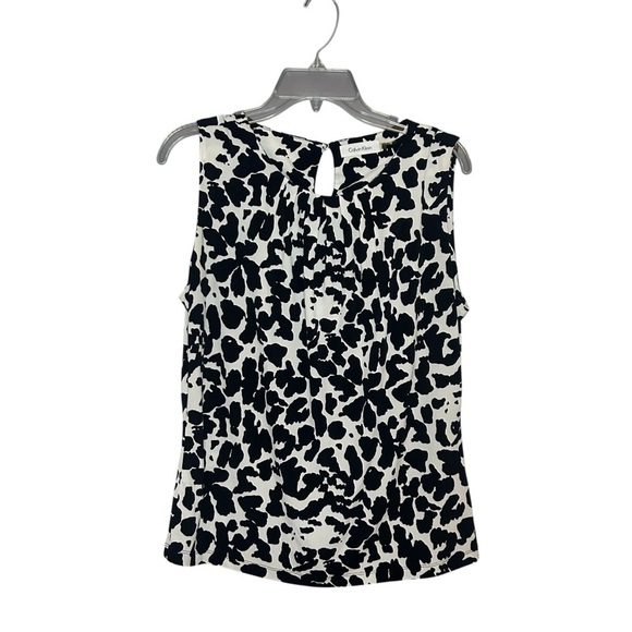 Calvin Klein Black and White Patterned Tank Top Sleeveless large - Picture 3 of 9